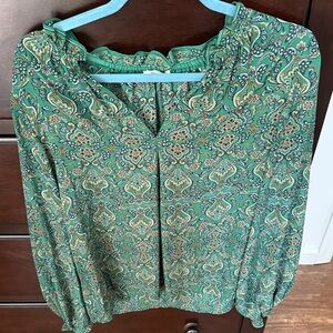 Max Studio green Paisley Blouse